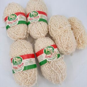 Vintage Lana Moro Finlandia Yarn Boucle Textured Cream Off White Wool/Acrylic